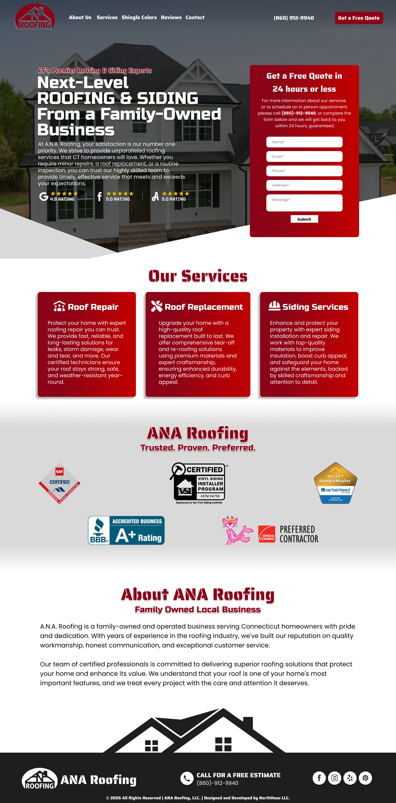 NorthHaus Web Design example site